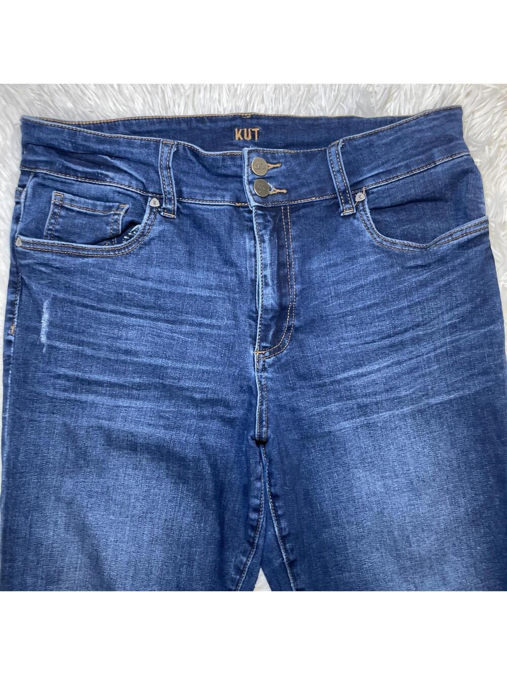 Kut From The Kloth jeans 58539 crop straight leg Raw Hem Size 10 - Picture 2 of 16